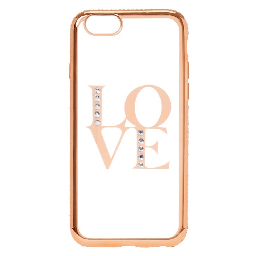 Rose Gold Clear Love Phone Case